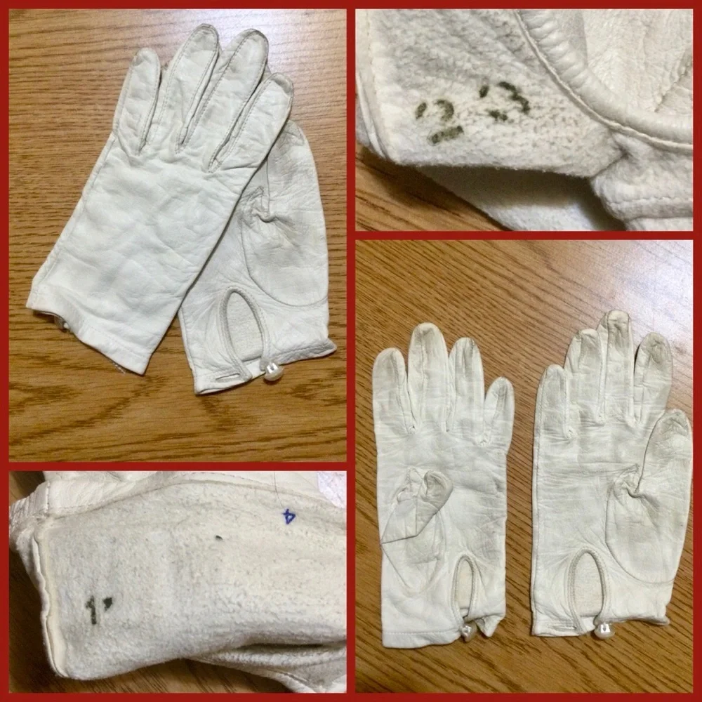 2pr Vtg Gloves, sz 4